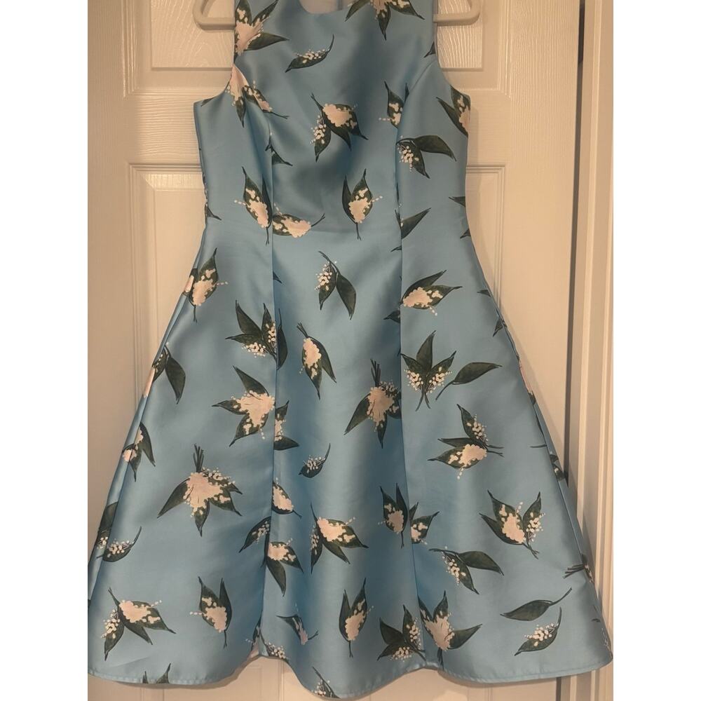 Molly Moorkamp Charlotte Lily of the Valley Midi Dress in Silk Gazar blue 8 - Picture 3 of 6